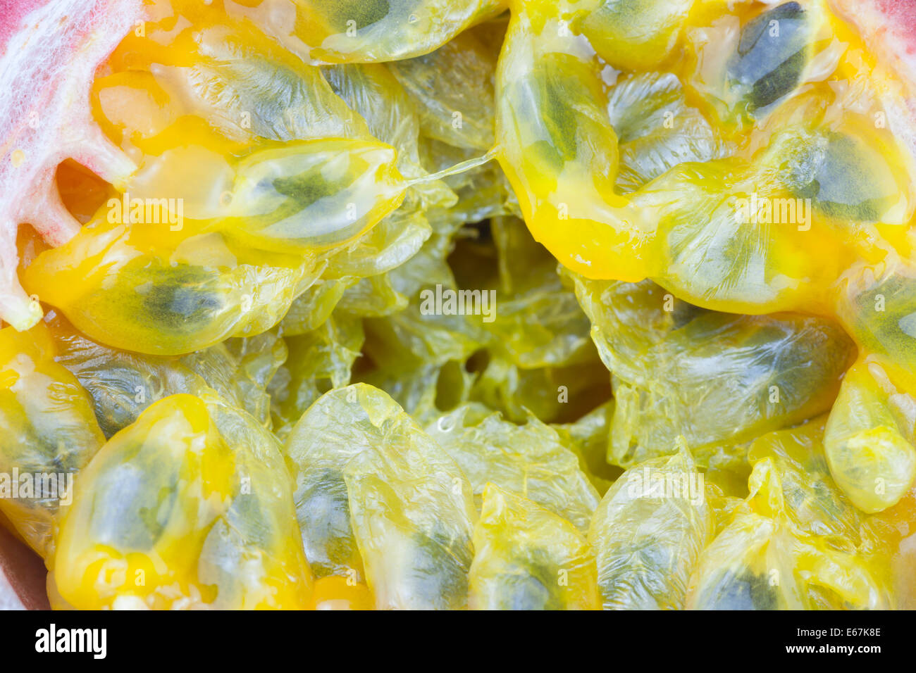Passion fruit cross section Stock Photo