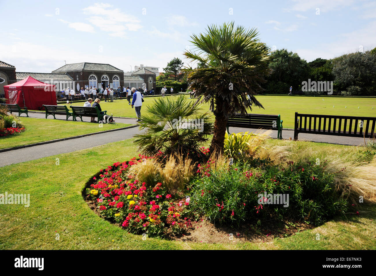 Worthing Sussex UK  - The picturesque Marine Gardens Bowls Club Stock Photo