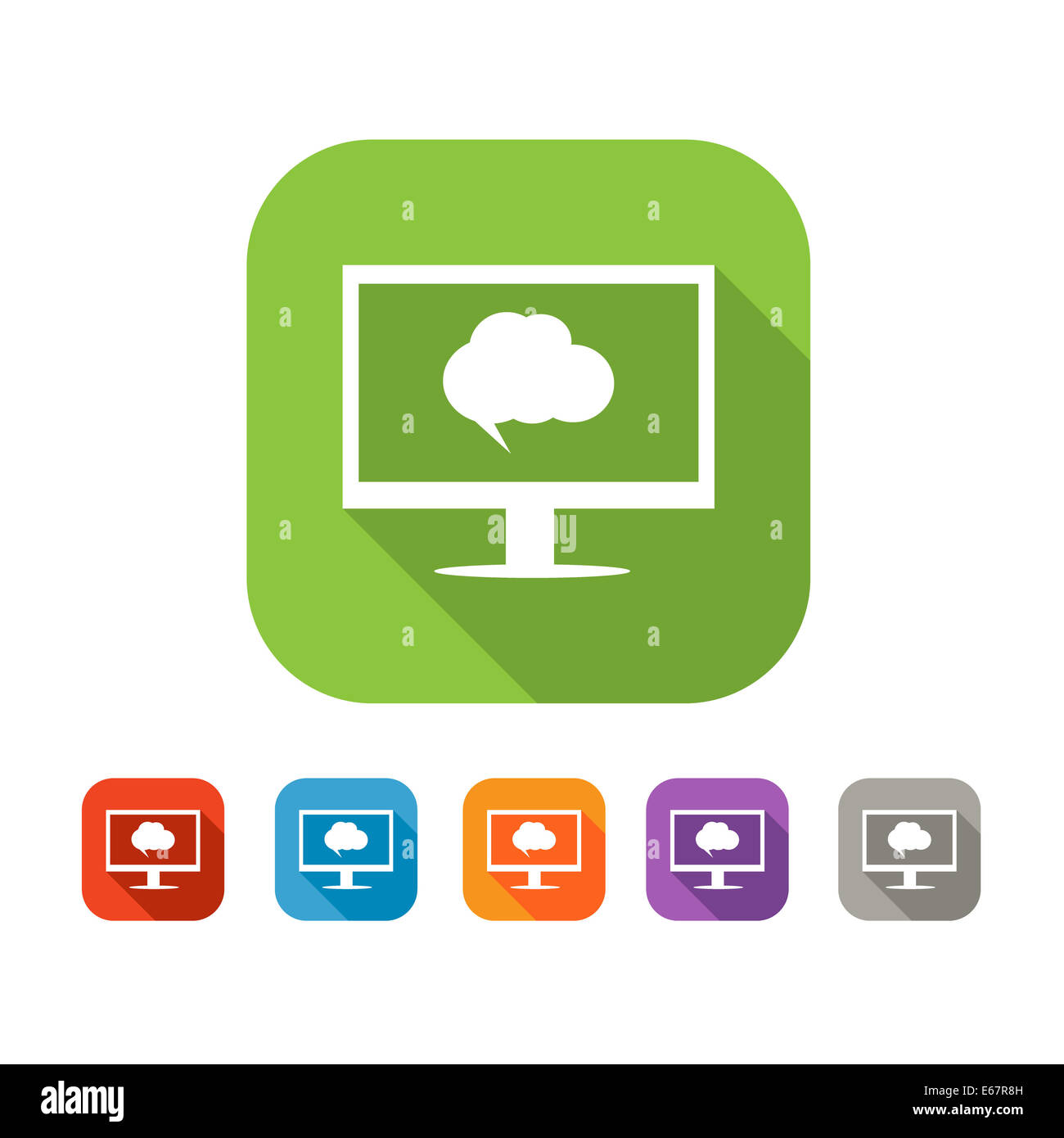 Color set of flat computer chat icon Stock Photo - Alamy