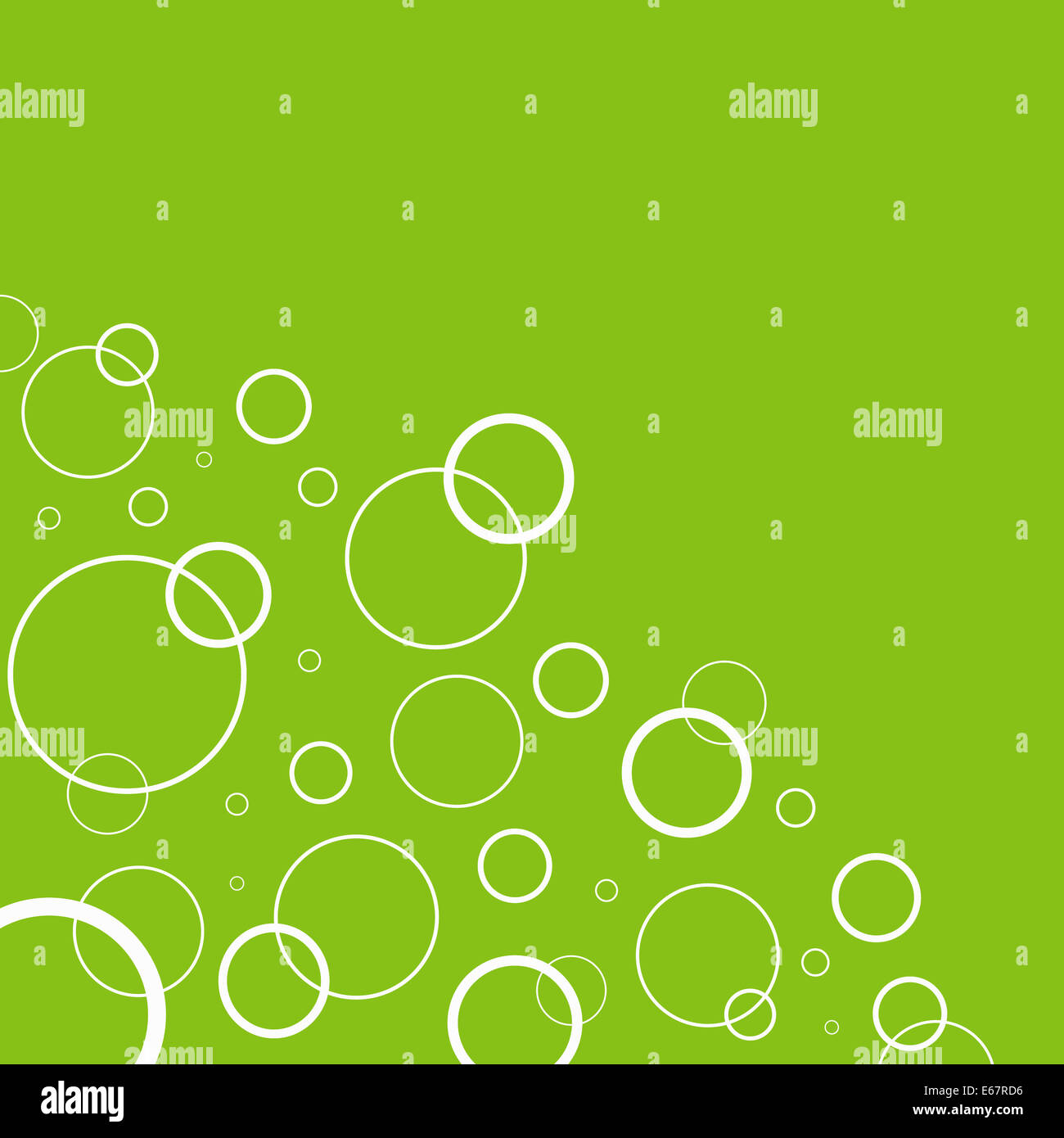 Abstract background with white circles on green Stock Photo