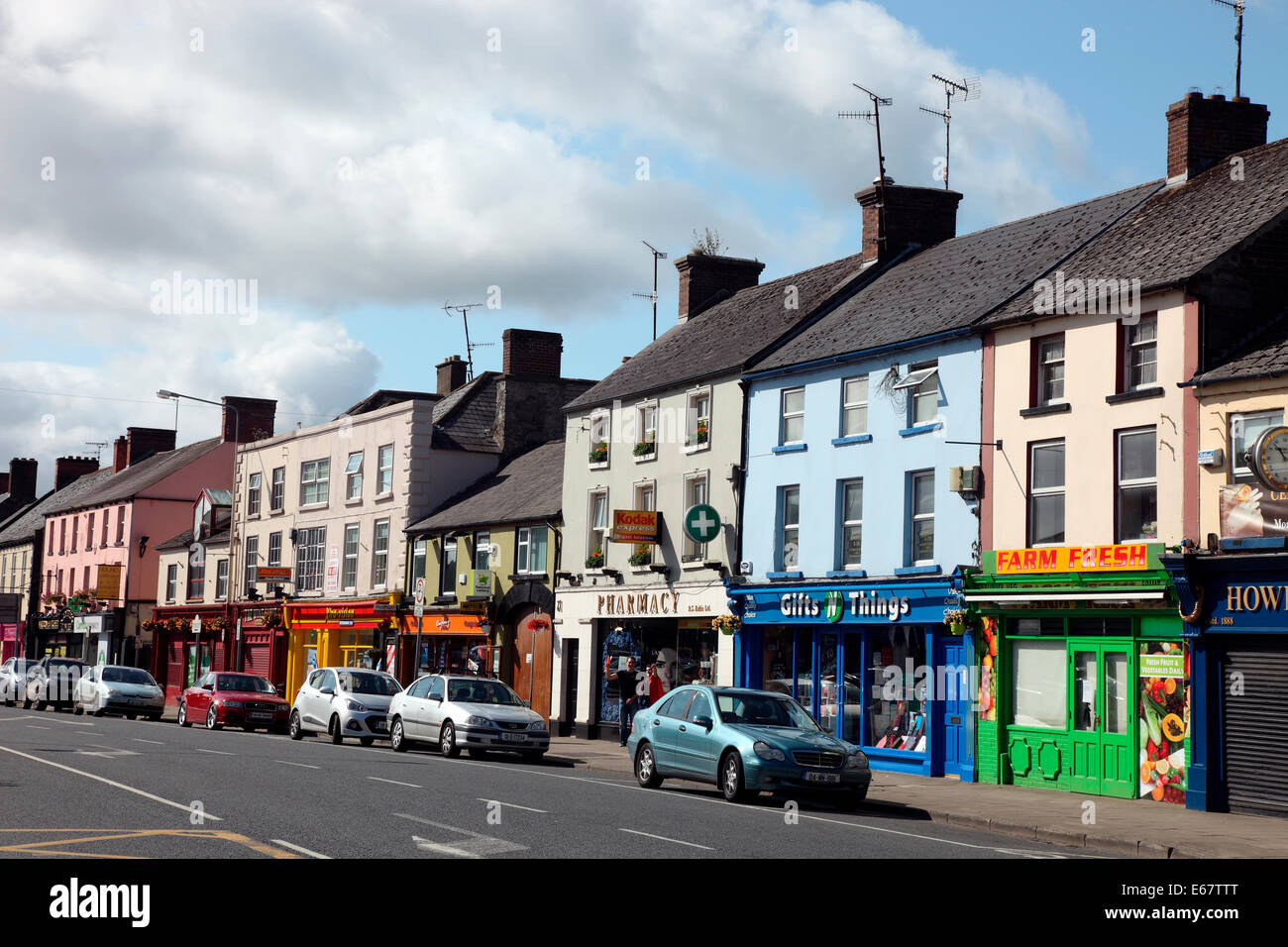 Carrickmacross Main Street. Stock Photo