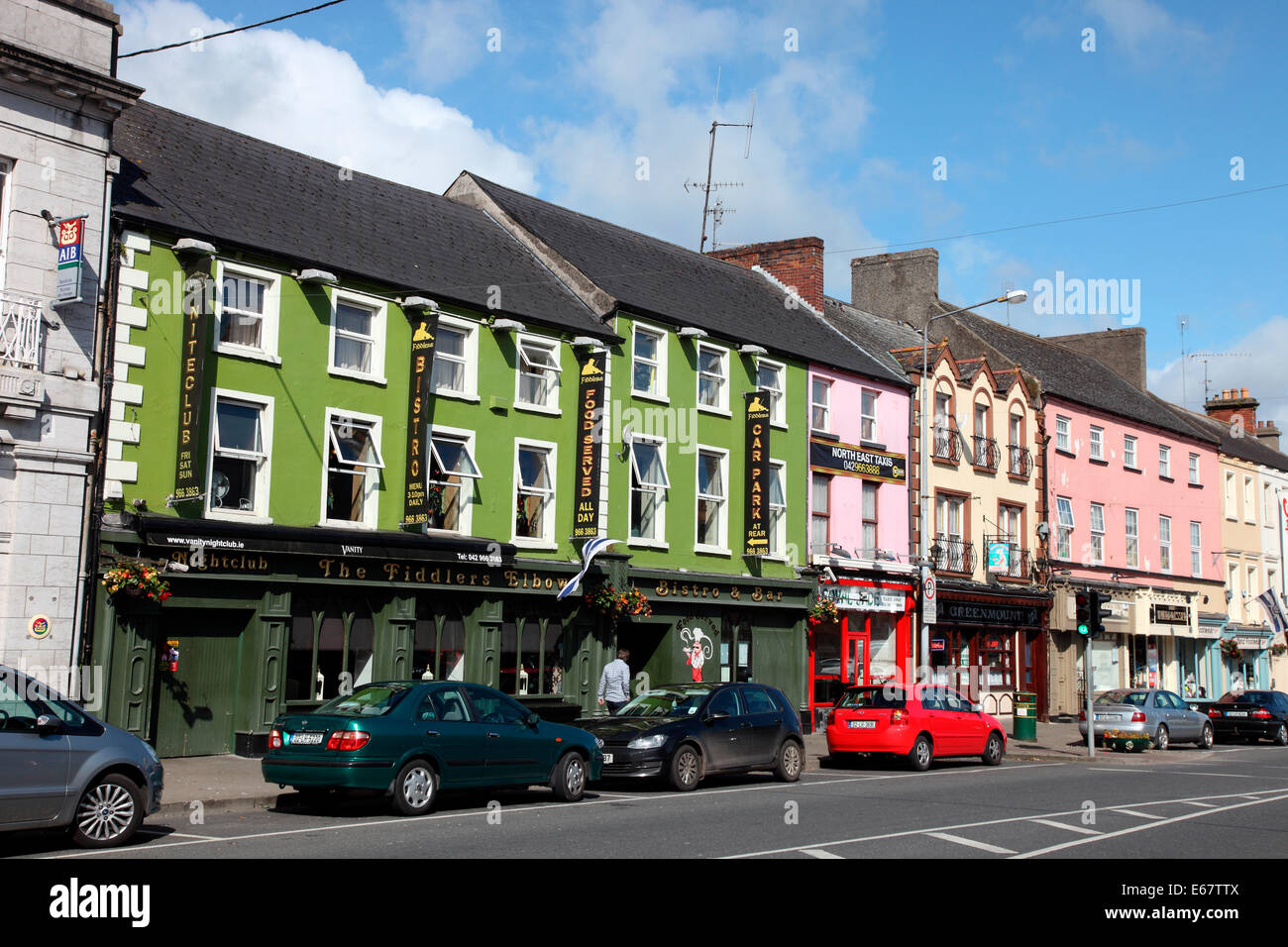 Carrickmacross Main Street. Stock Photo