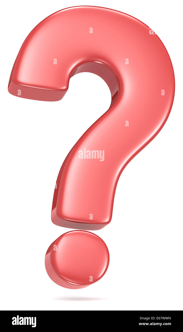 Red question mark. Isolated. Stock Photo