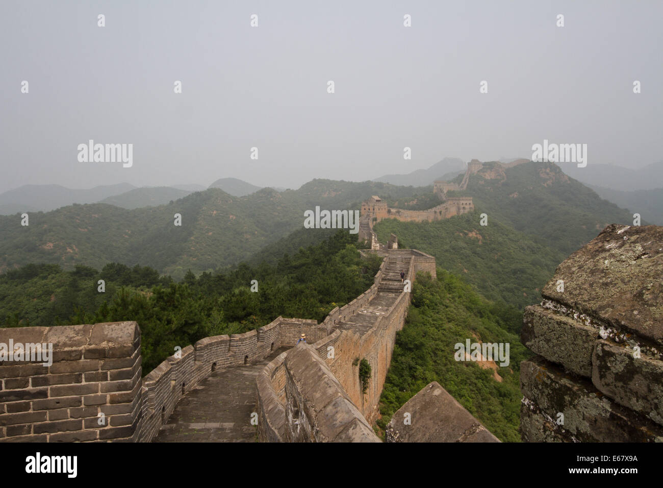 The Great Wall of China, North East of Beijing. Stock Photo