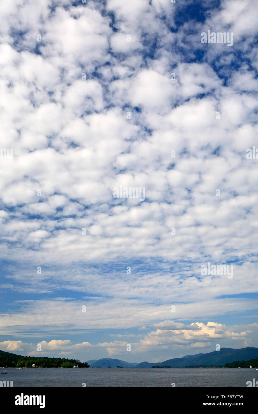 Clouds over Lake George, New York. Stock Photo