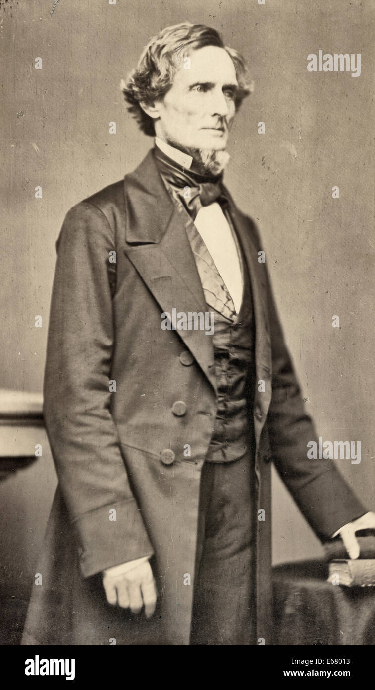 Jefferson Davis, three-quarter length portrait, facing right, circa 1860 Stock Photo