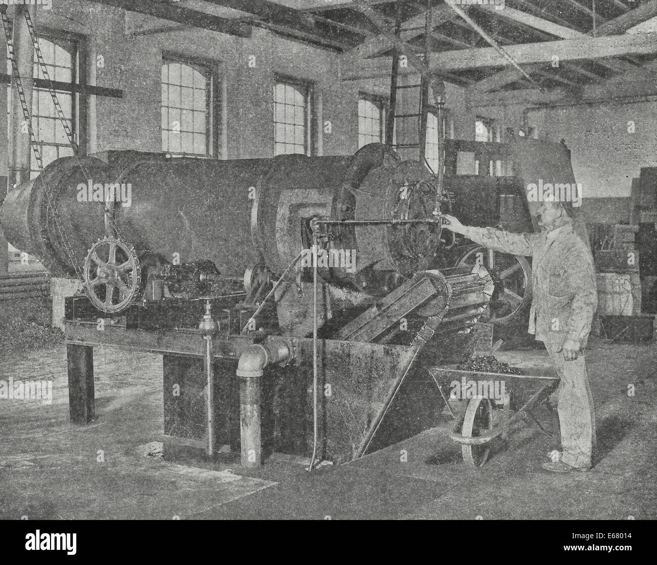 The Fuel Supply End of the Furnace, circa 1909 Stock Photo