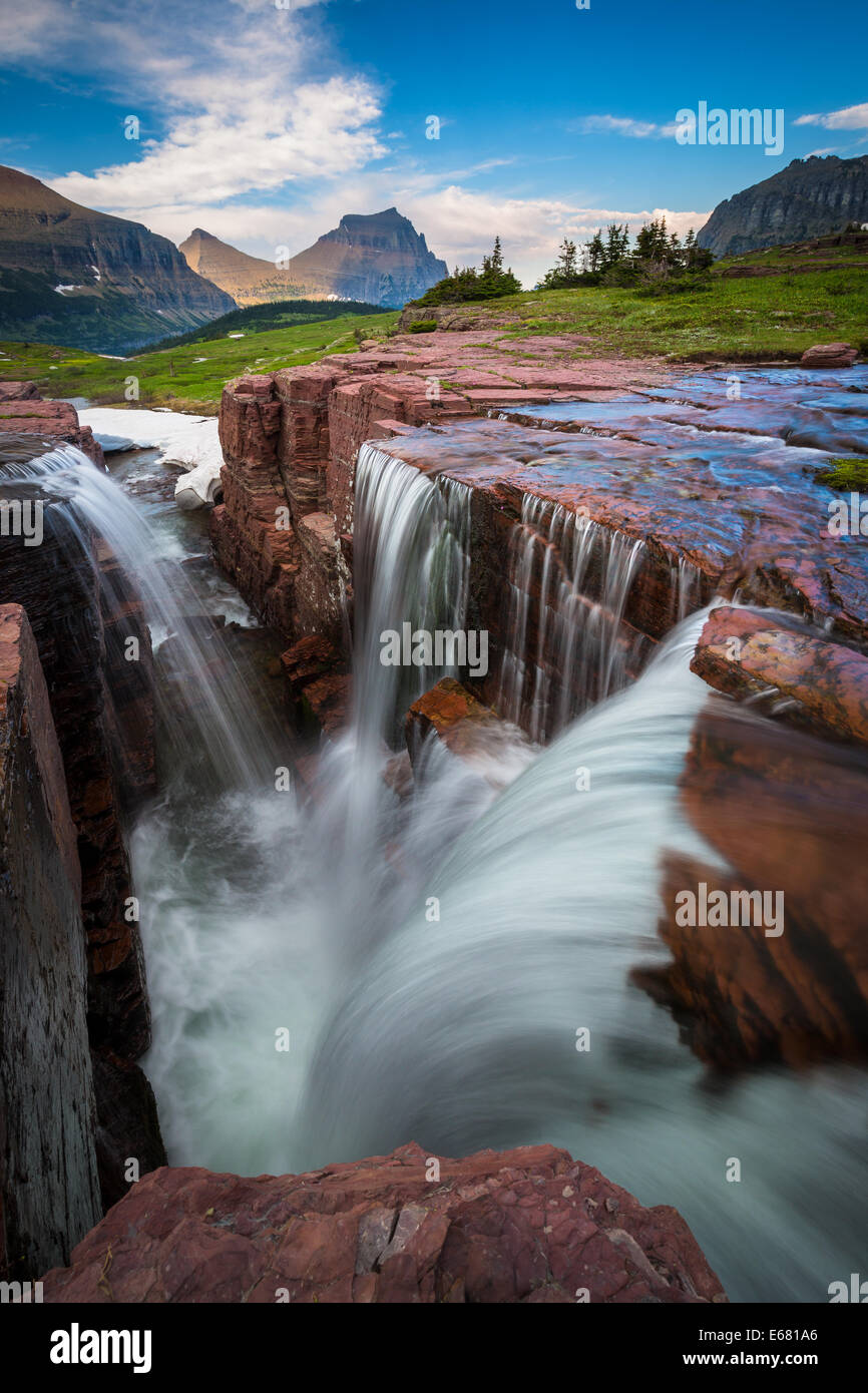 Logan Pass in Glacier National Park, Montana, located near the US-Canada border Stock Photo