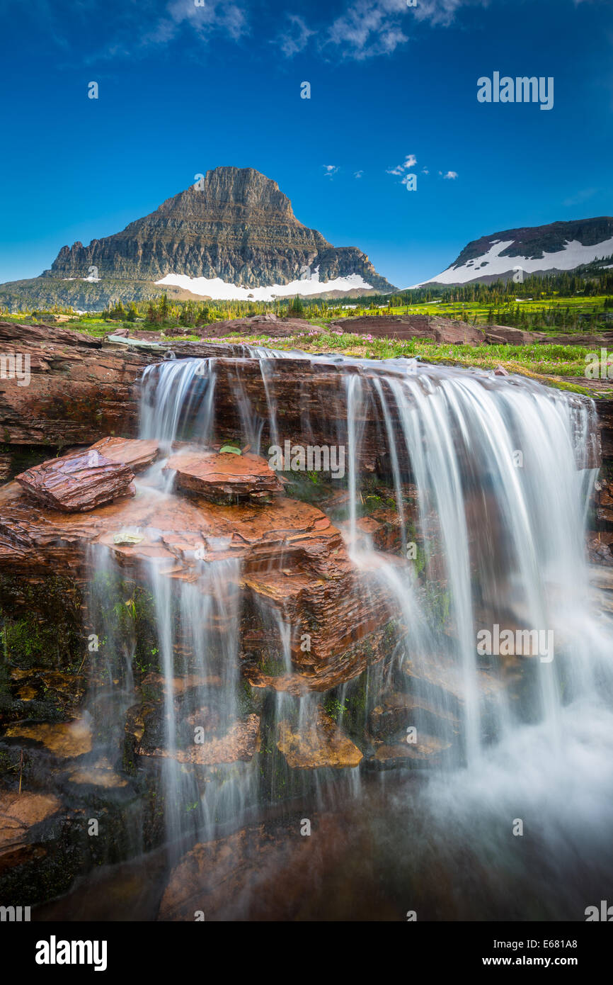 Logan Pass in Glacier National Park, Montana, located near the US-Canada border Stock Photo