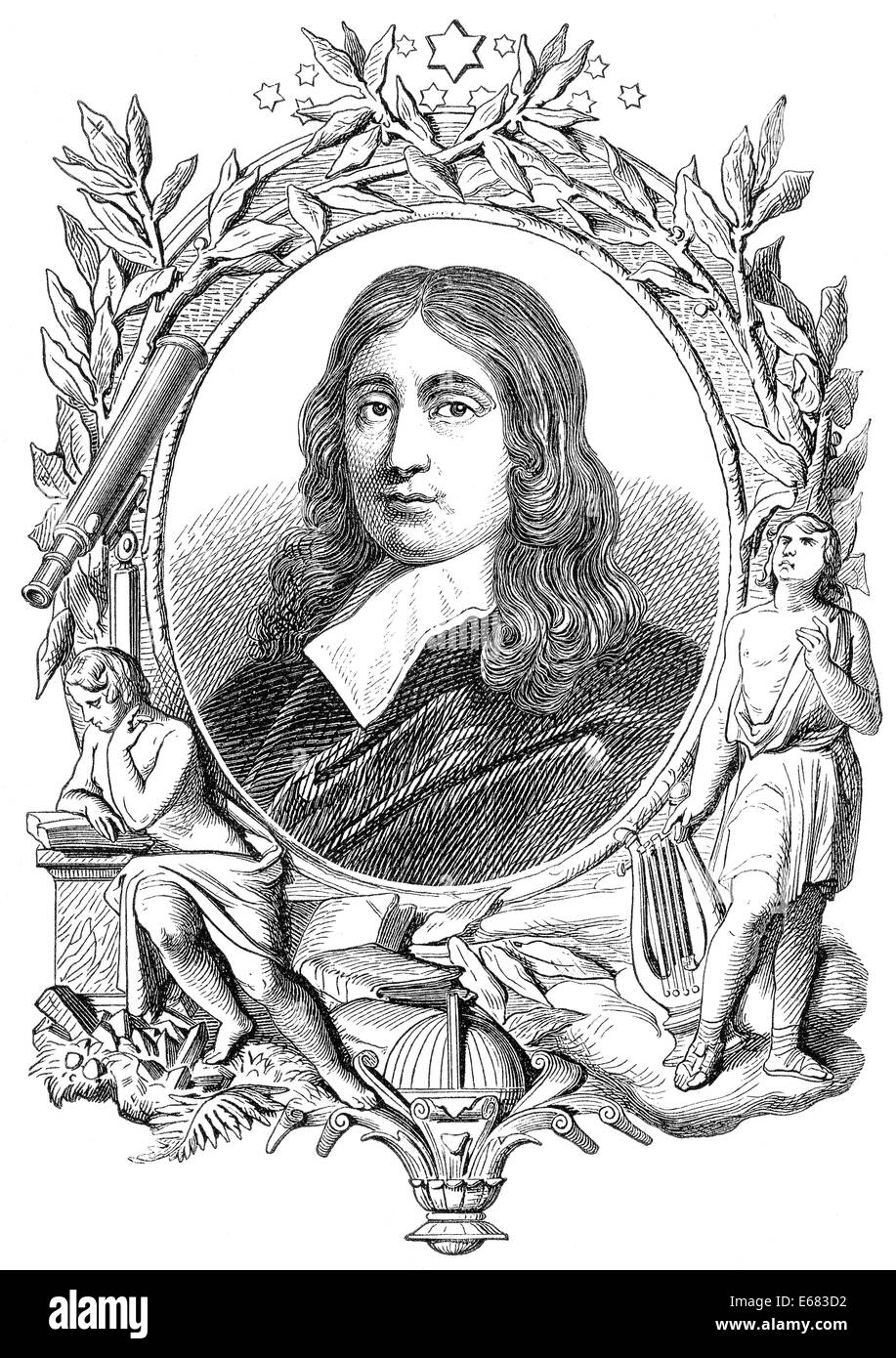 John Milton, 1608 - 1674, an English poet and political philosopher Stock Photo