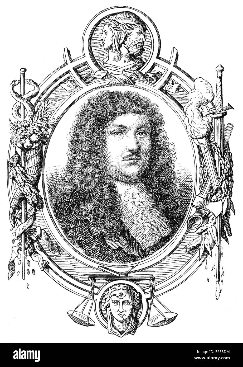 François Michel Le Tellier, Marquis de Louvois, 1641-1691, the French Secretary of State for War of the reign of Louis XIV. Stock Photo