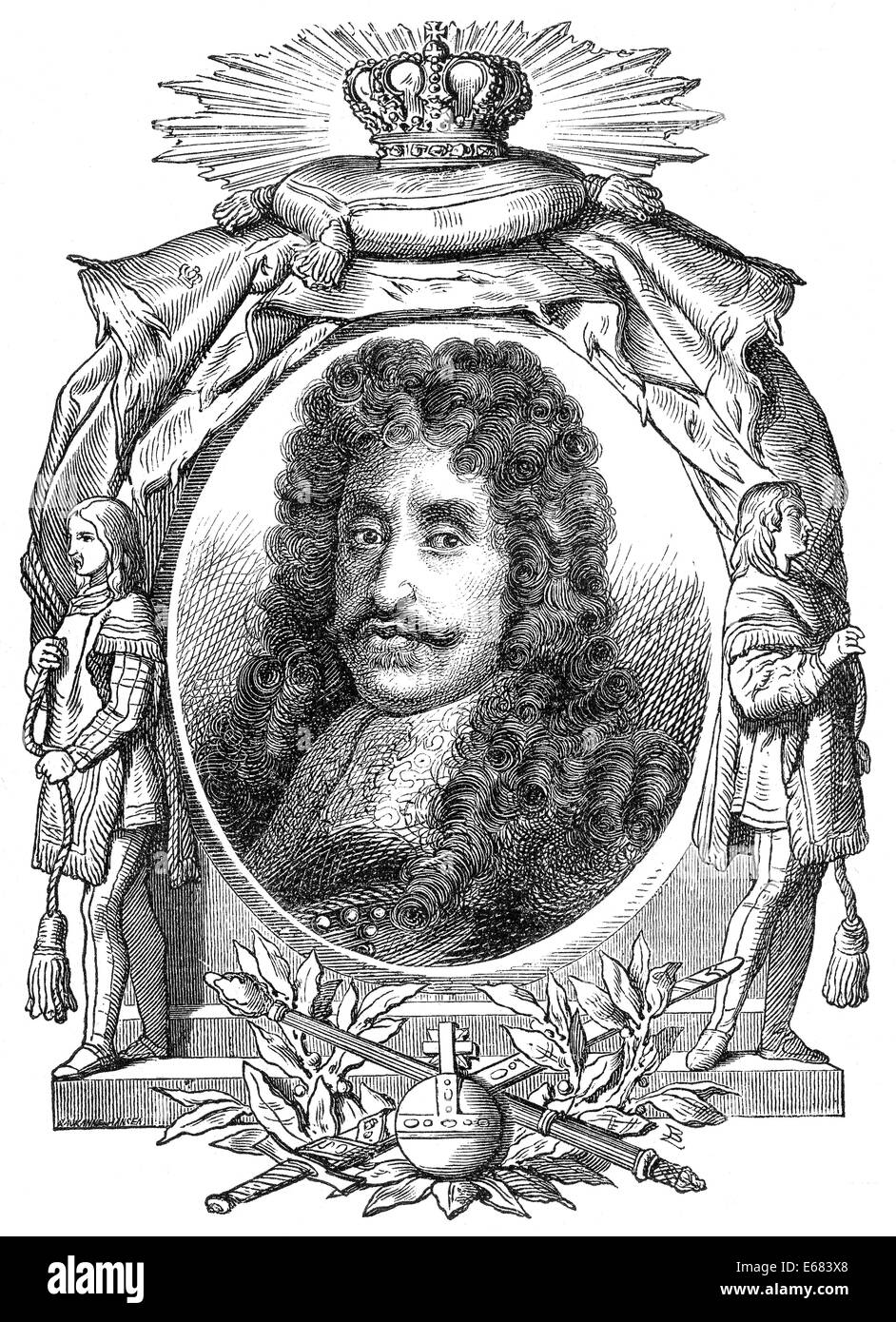 Leopold I, Leopold Ignaz Joseph Balthasar Felician; 1640-1705, Holy Roman Emperor, King of Hungary, Croatia and Bohemia, Stock Photo