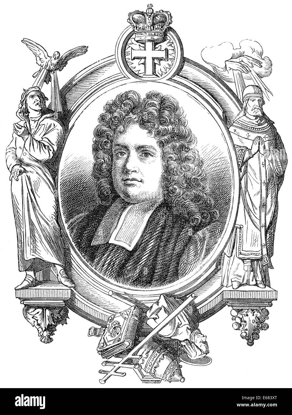 Thomas Sprat, 1635-1713, an English author and bishop of Rochester, Stock Photo