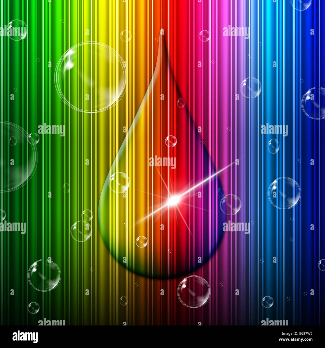 Rain Drop Meaning Colorful Background And Multicoloured Stock Photo - Alamy