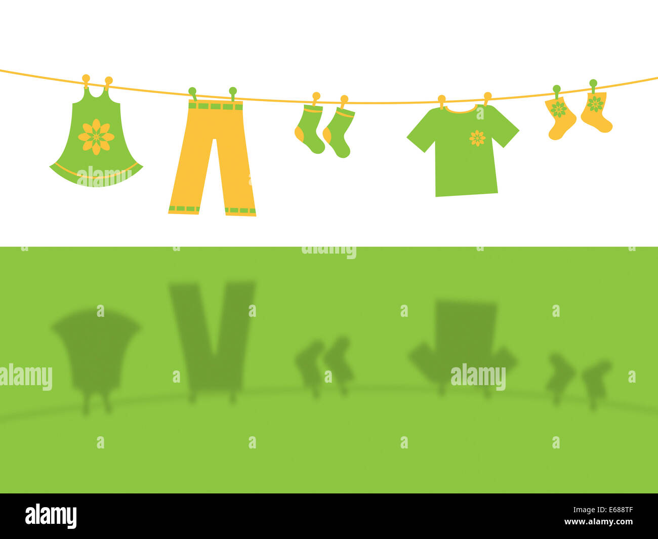 Clothes Line Indicating Clothespeg Garment And Laundry Stock Photo