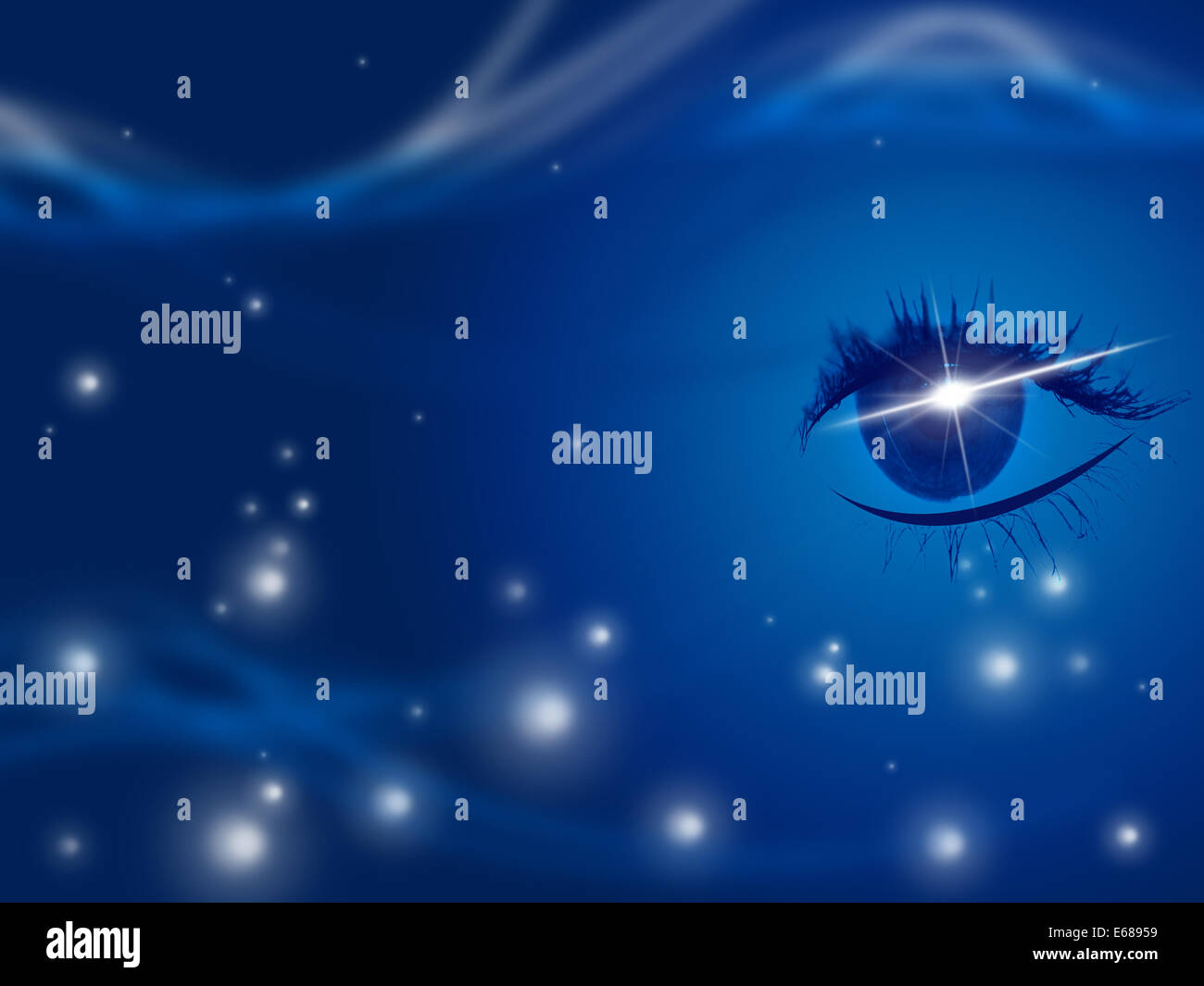 Star Space Showing Human Eye And Stars Stock Photo