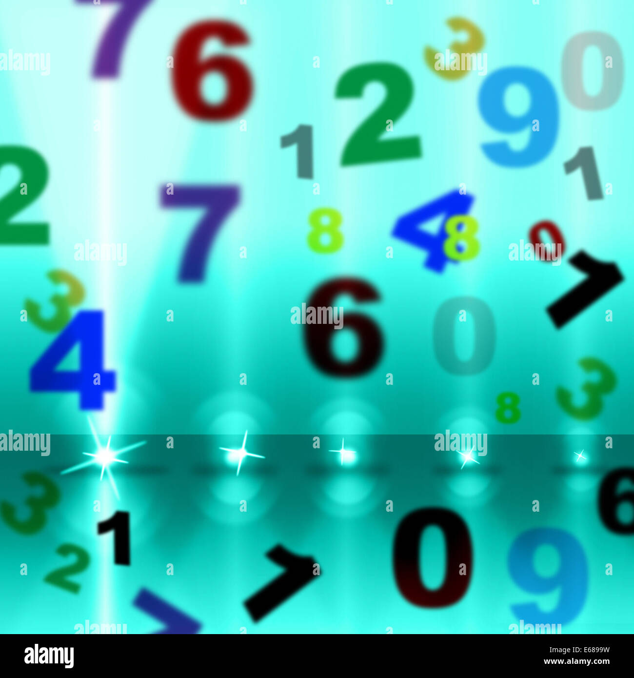 Spotlight Numbers Representing Stage Lights And Entertainment Stock