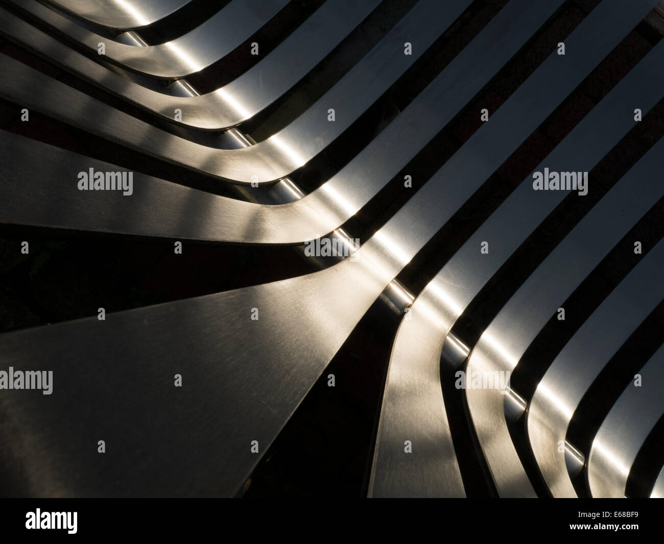 Stainless steel public seat Stock Photo