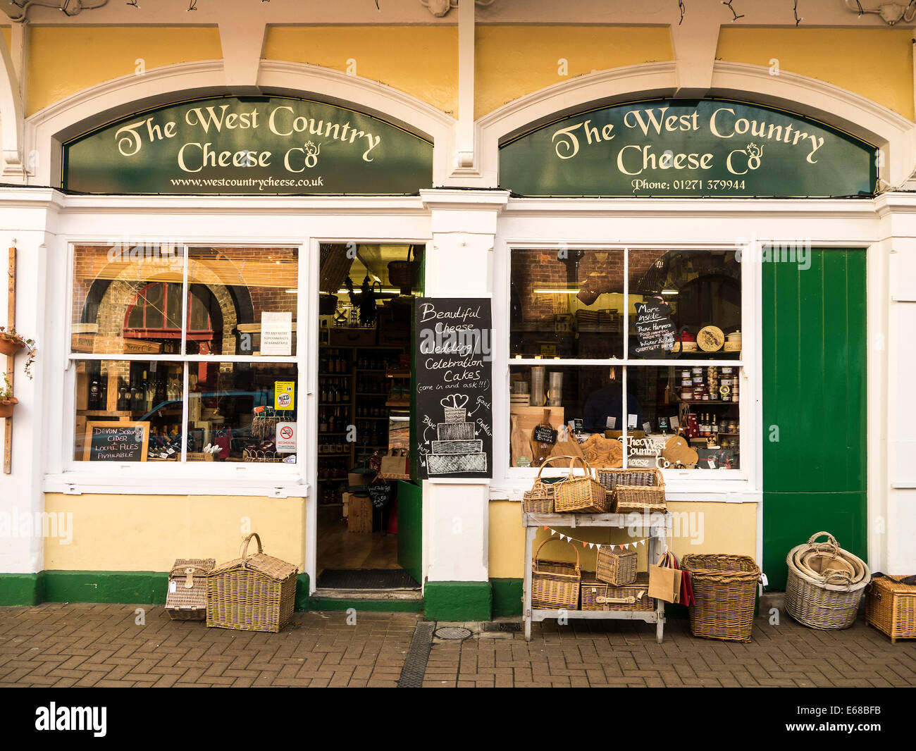 Specialty Cheese Shop, Butchers Row, Barnstaple, devon Stock Photo Alamy