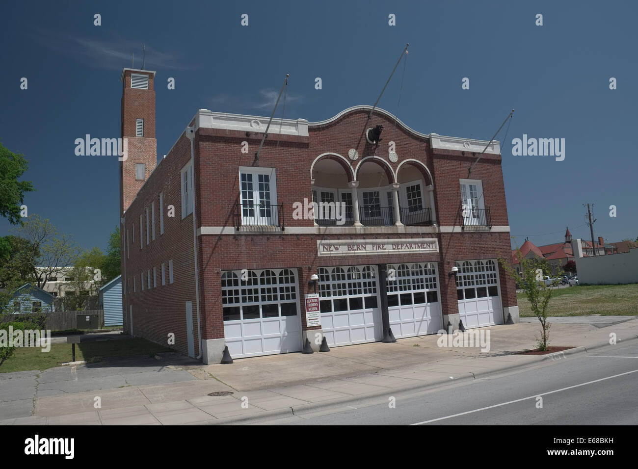 Old New Bern fire Department building on Broad Street. New Bern, North