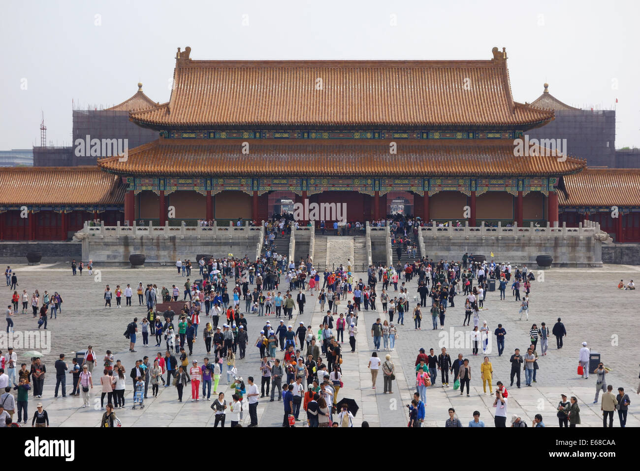 Forbidden City, courtyard at the Hall of Supreme Harmony, Outer Court, Forbidden City, Beijing, People's Republic of China, Asia Stock Photo