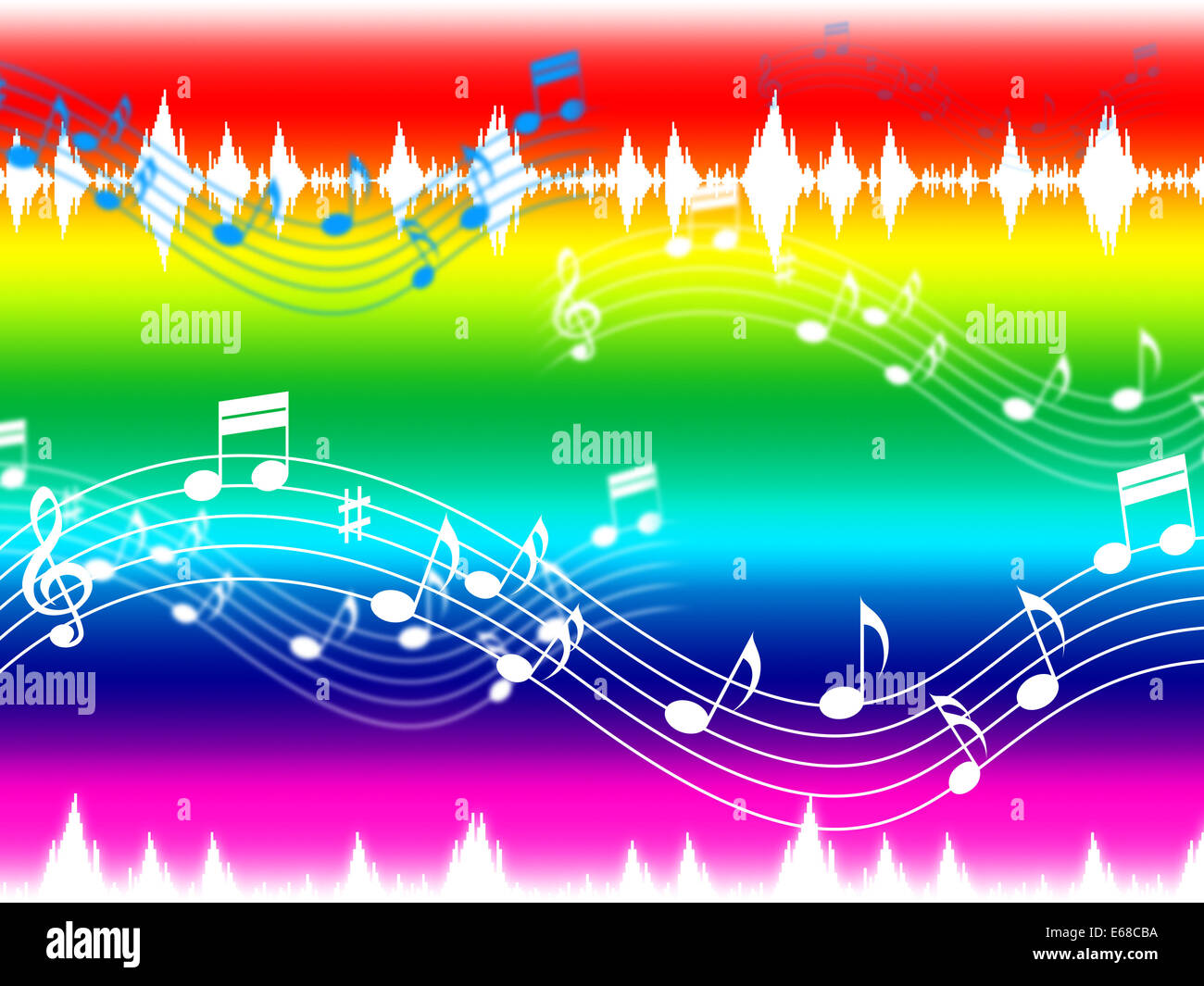 Rainbow music background showing musical hi-res stock photography ...