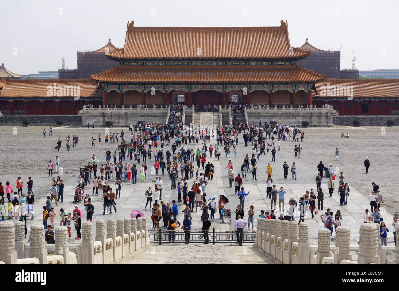 Forbidden City, courtyard at the Hall of Supreme Harmony, Outer Court, Forbidden City, Beijing, People's Republic of China, Asia Stock Photo