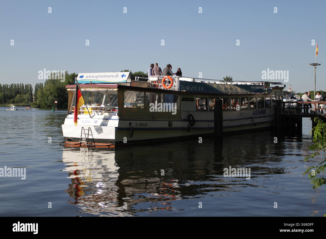 Boat in the Spree River, Berlin, Germany Stock Photo - Alamy