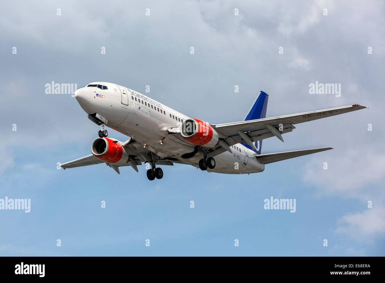 A Boeing 737 of the Scandanavian airline SAS Stock Photo