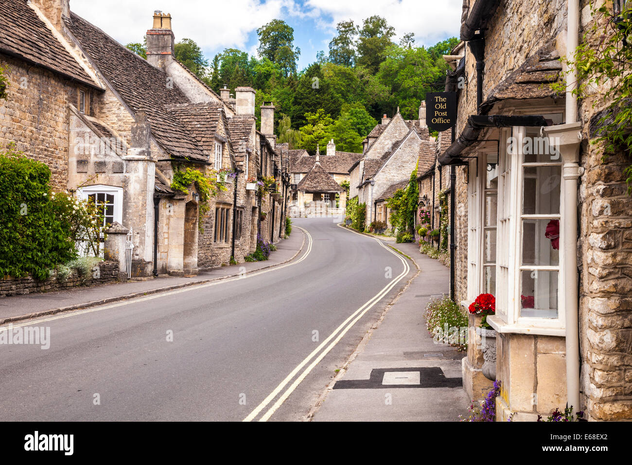 The picturesque Cotswold village of Castle Combe in Wiltshire Stock Photo Alamy