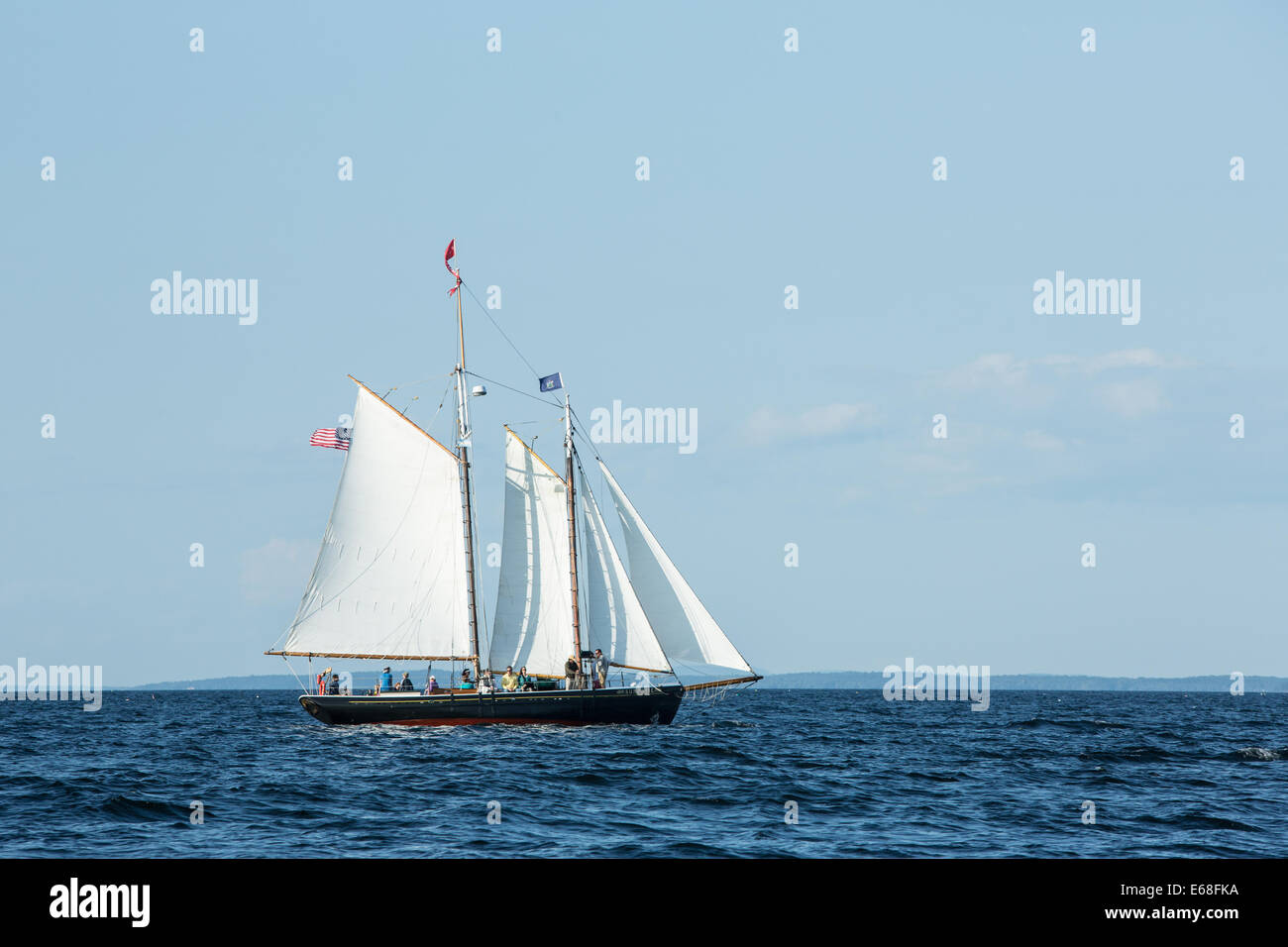 Camden, ME - 10 August 2014. Windjammer schooner Surprise, with ...