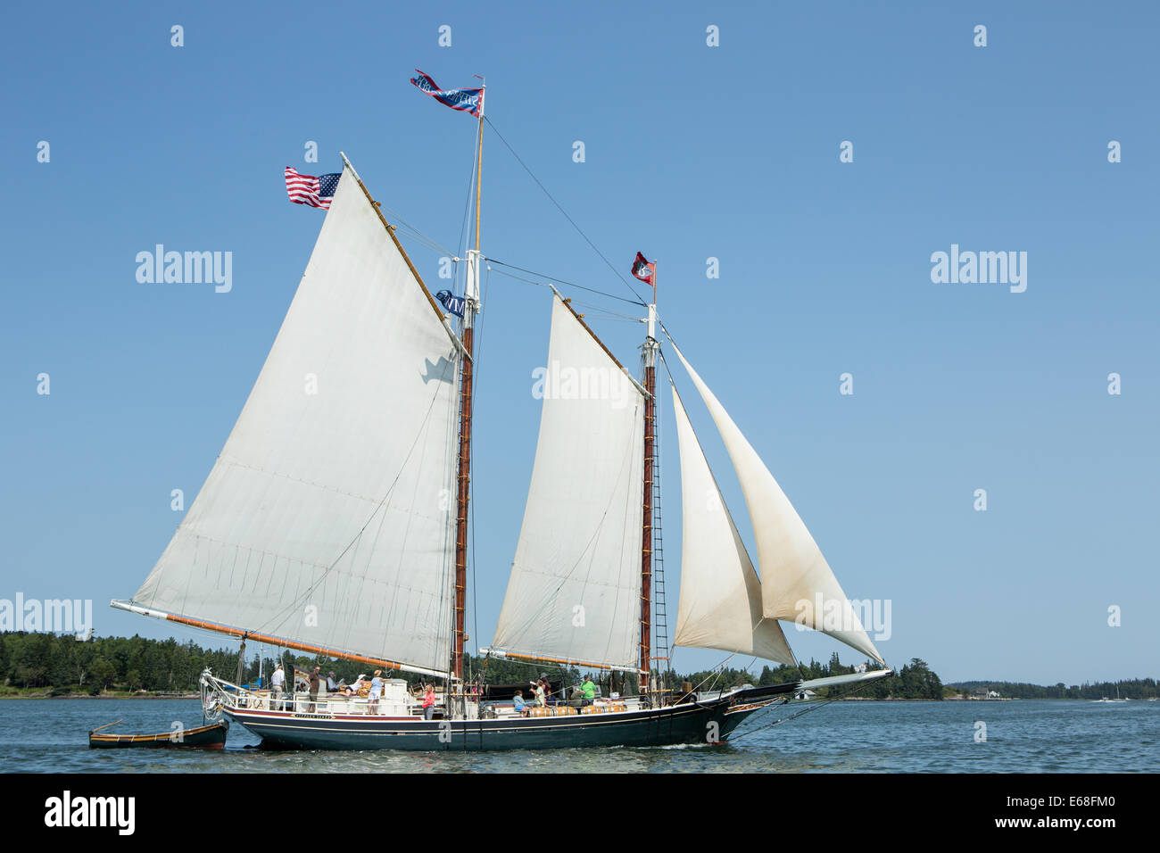 Fox Island Thorofare, ME - 11 August 2014. The windjammer schooner ...