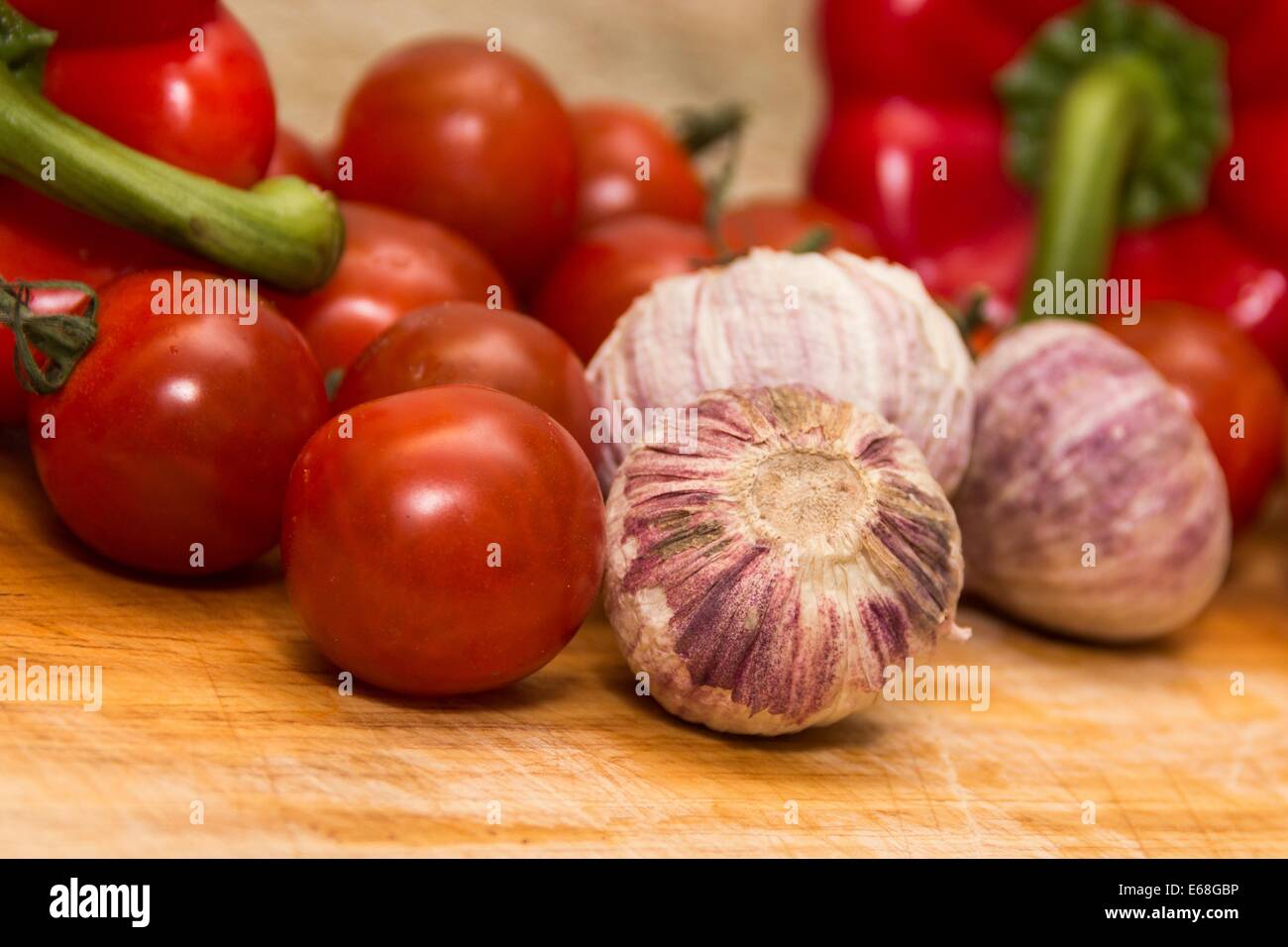 red paprika organic vegetable green feeds dinner Stock Photo