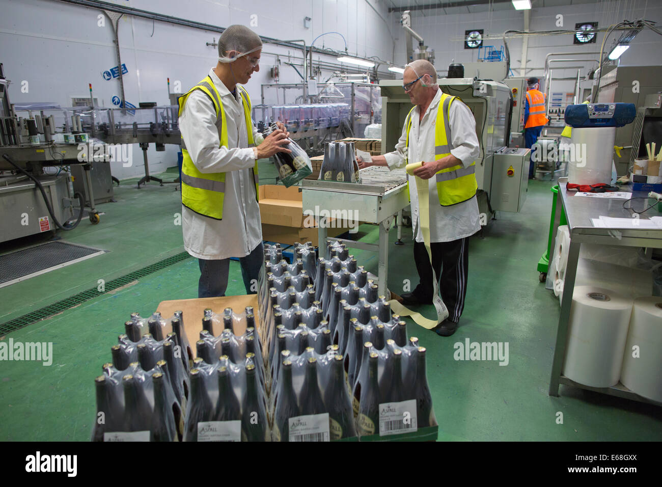 Modern bottling plant at Aspall Cider Farm which dates back to 1728