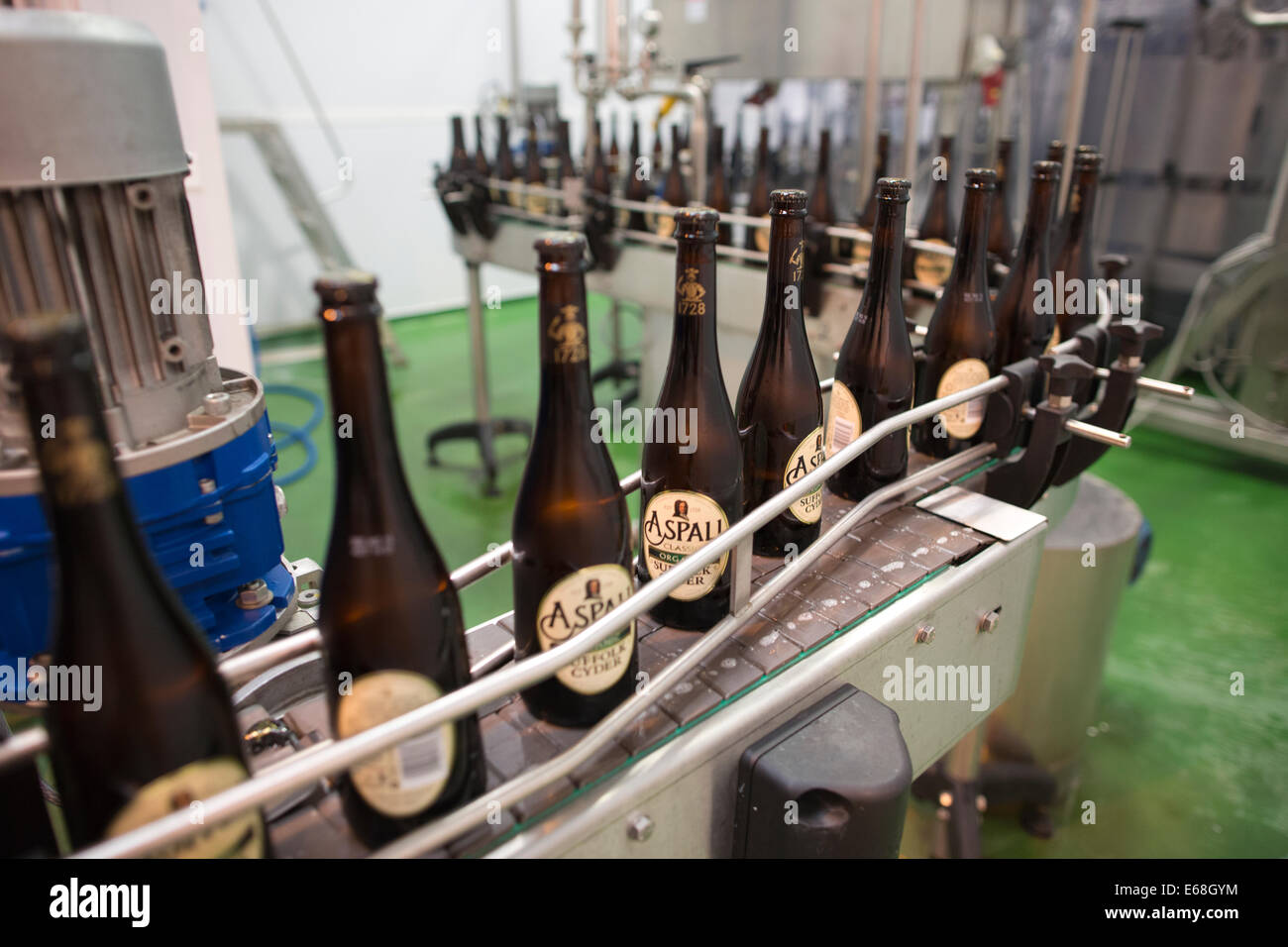 Modern bottling plant at Aspall Cider Farm which dates back to 1728