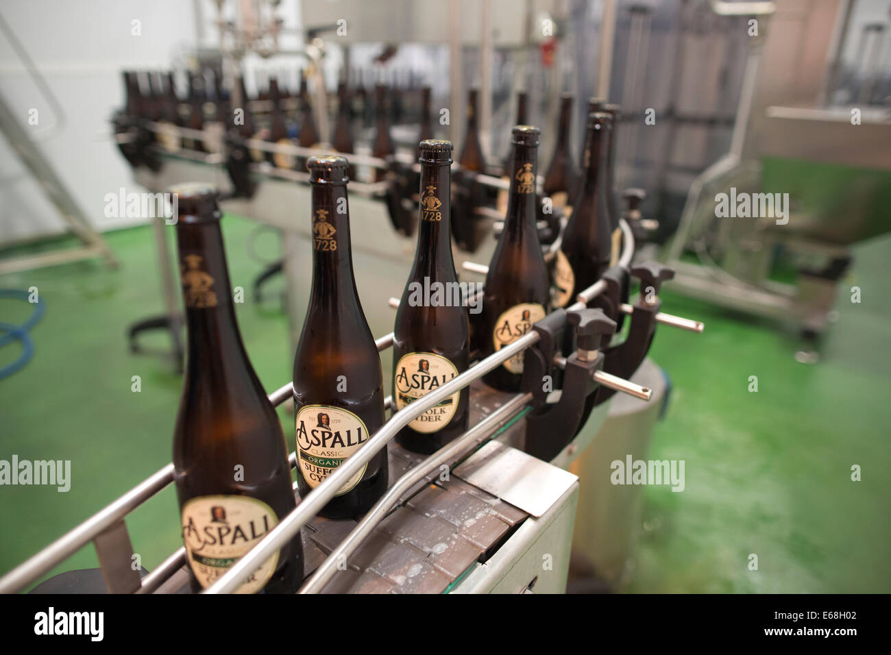 Modern bottling plant at Aspall Cider Farm which dates back to 1728