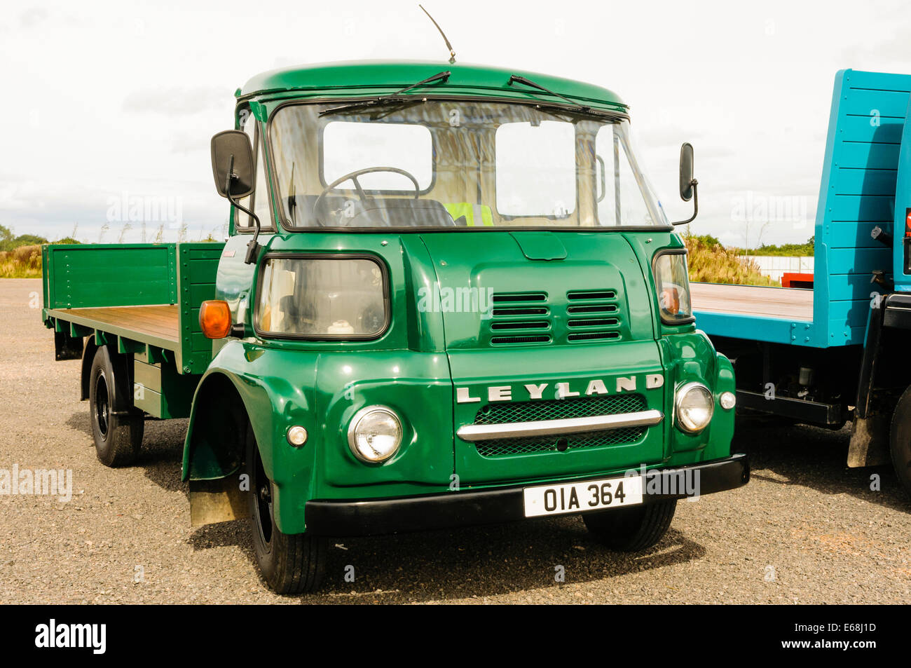Old Leyland flat-bed lorry Stock Photo