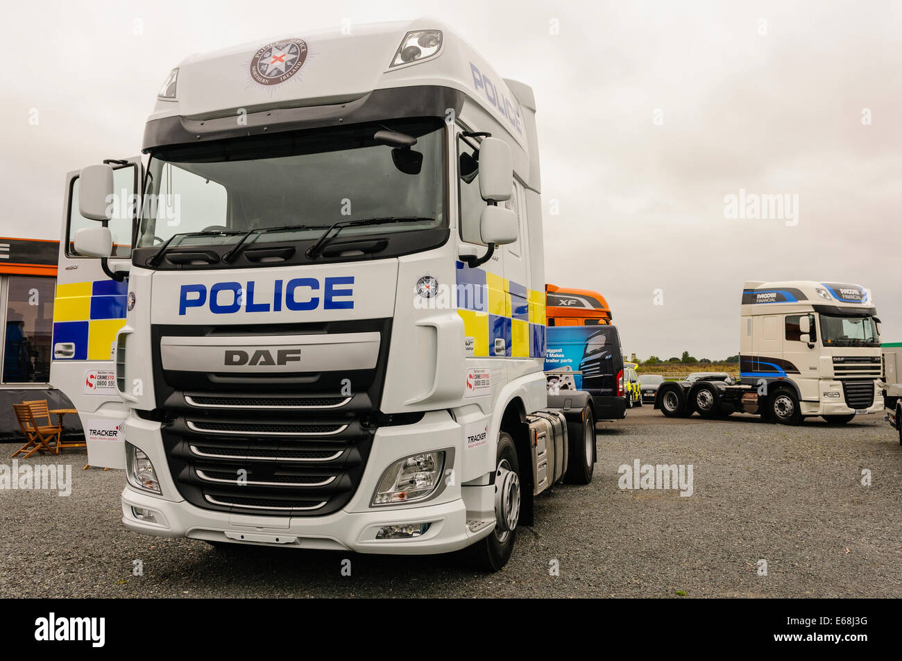 A police DAF semi articulated tractor cab, used for public and