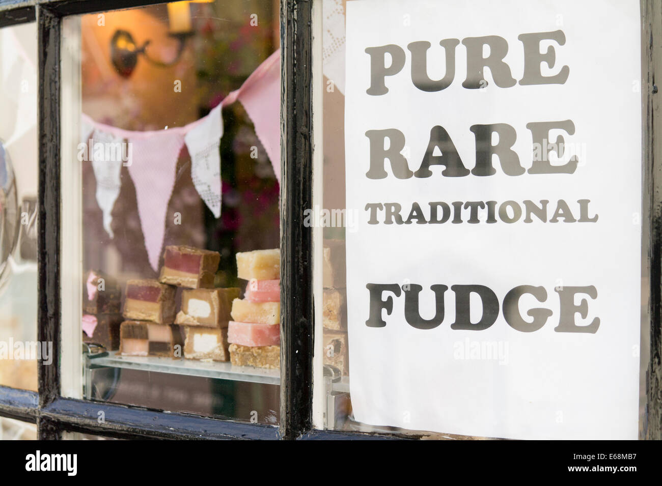 Traditional fudge shop window Stock Photo Alamy