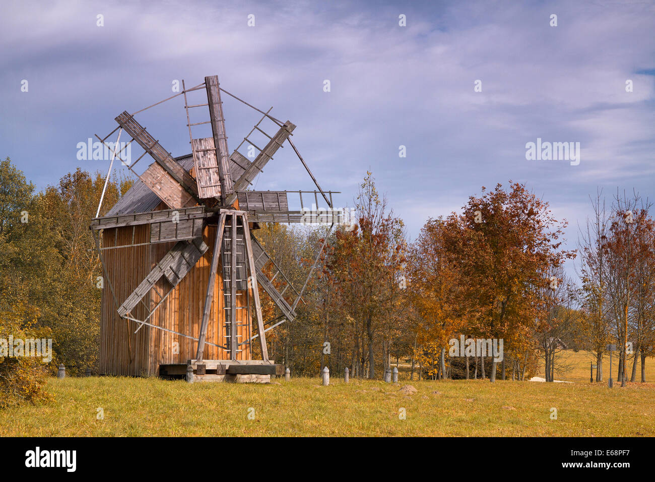 old wooden mill in the center of Europe Stock Photo
