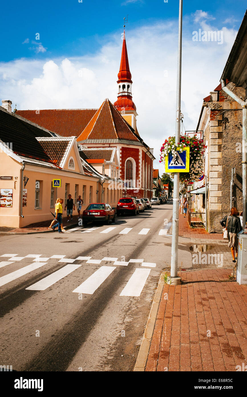 Street in Parnu, Estonia Stock Photo