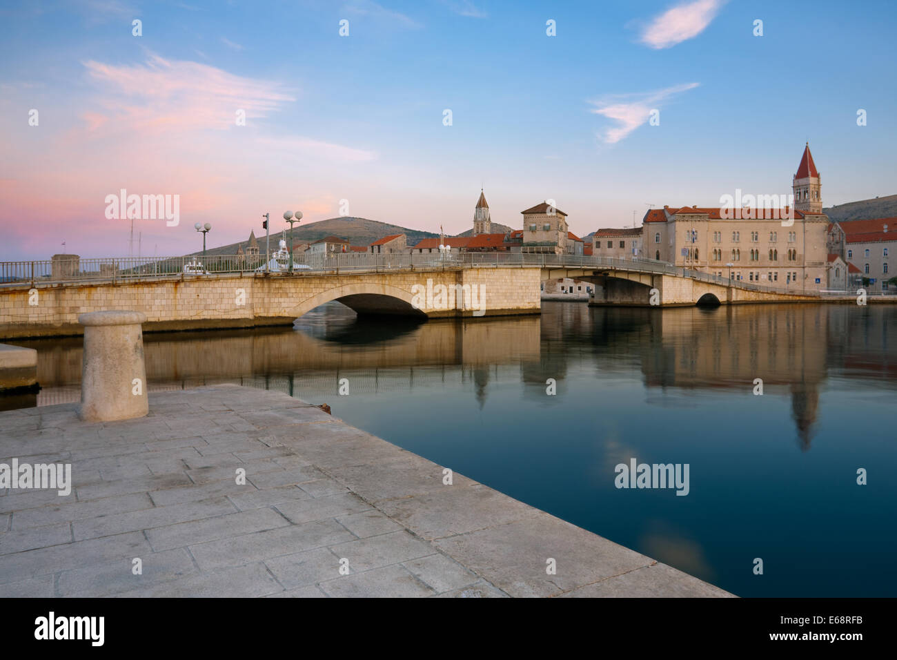Bridge in town Trogir, Dalmatia, Croatia Stock Photo