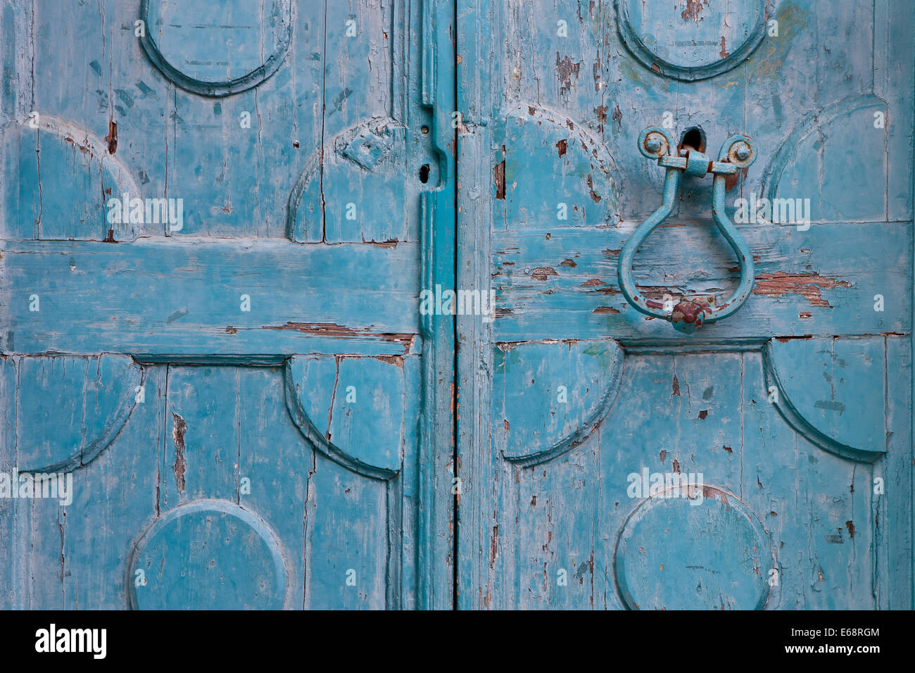 Old doors on Battiala Lazzarini palace, Labin, Istria, Croatia Stock Photo