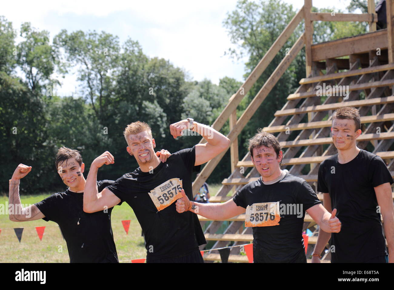 A group of Tough Mudders. Stock Photo