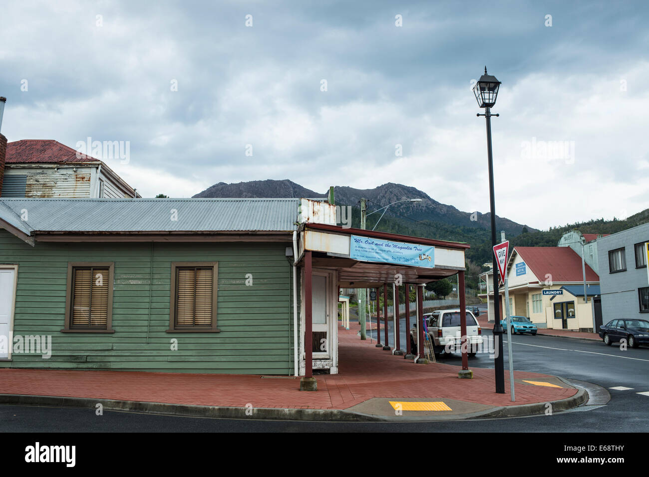 Streetscape, Queenstown, Tasmania Stock Photo