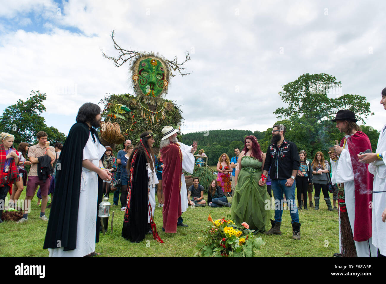 A druid wedding ceremony at Green Man Festival 2014, UK. Stock Photo