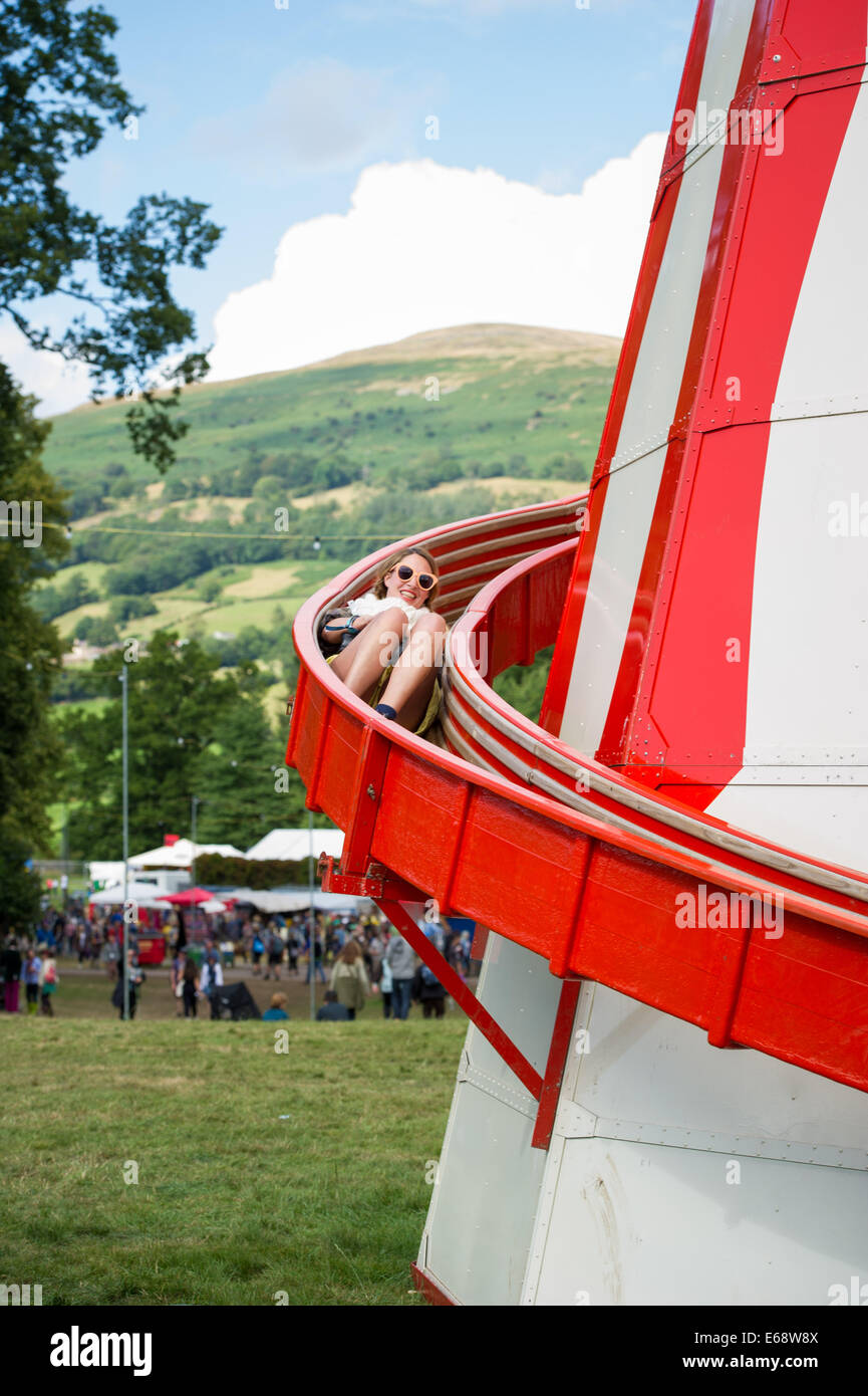 The helter-skelter at Green Man Festival 2014 Stock Photo