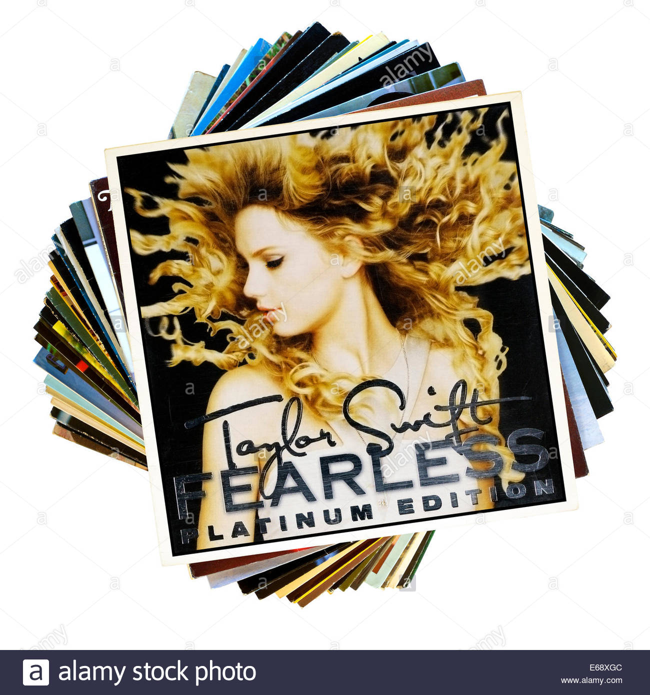 Taylor Swift Album Fearless Stack Of Lp Records England