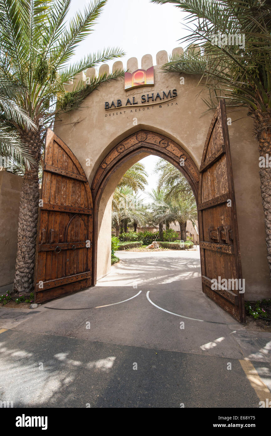 Entrance gate at the Bab Al Shams Desert Resort & Spa. Dubai, United