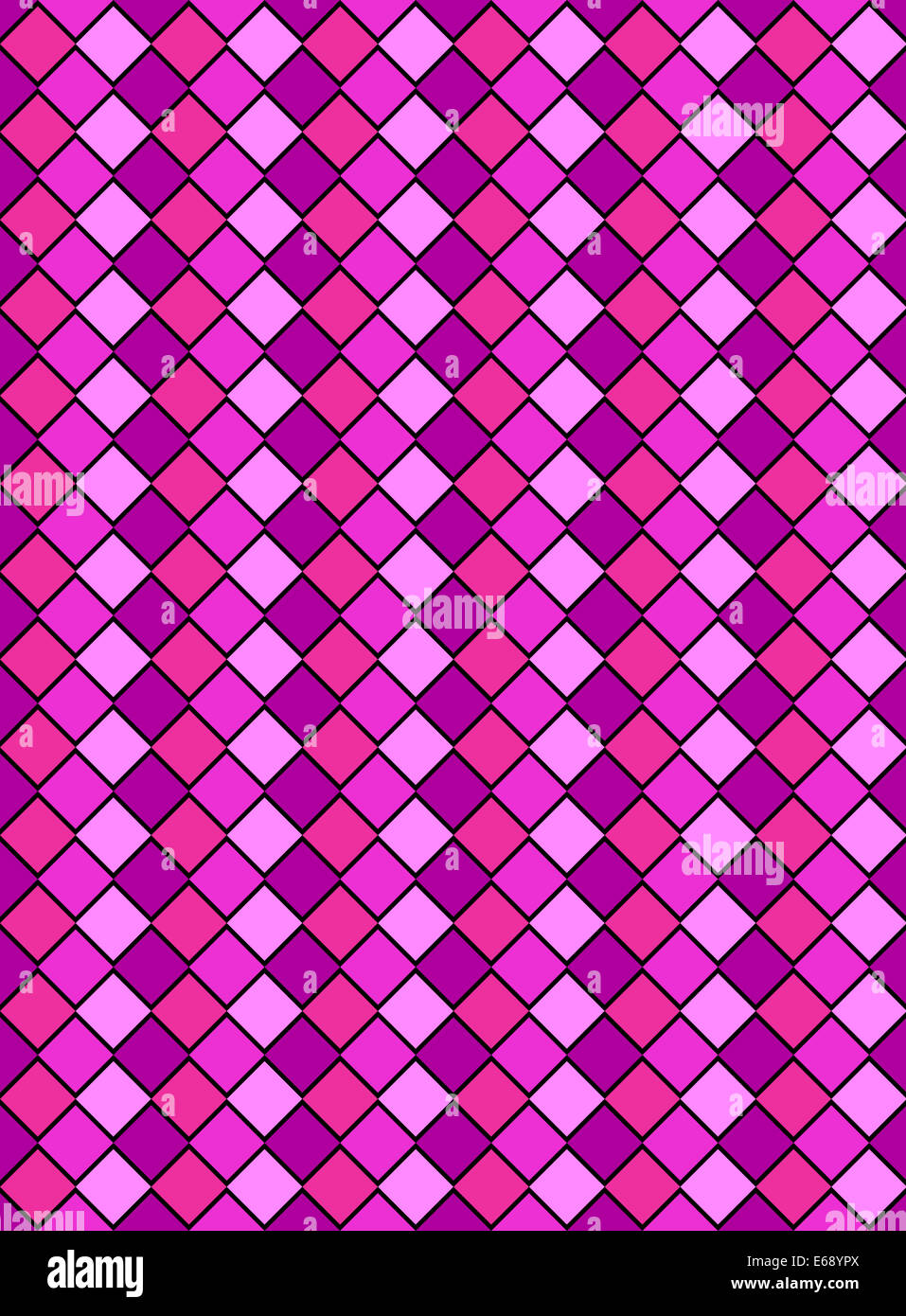 Pink and purple variegated diamond snake style wallpaper texture pattern. Stock Photo